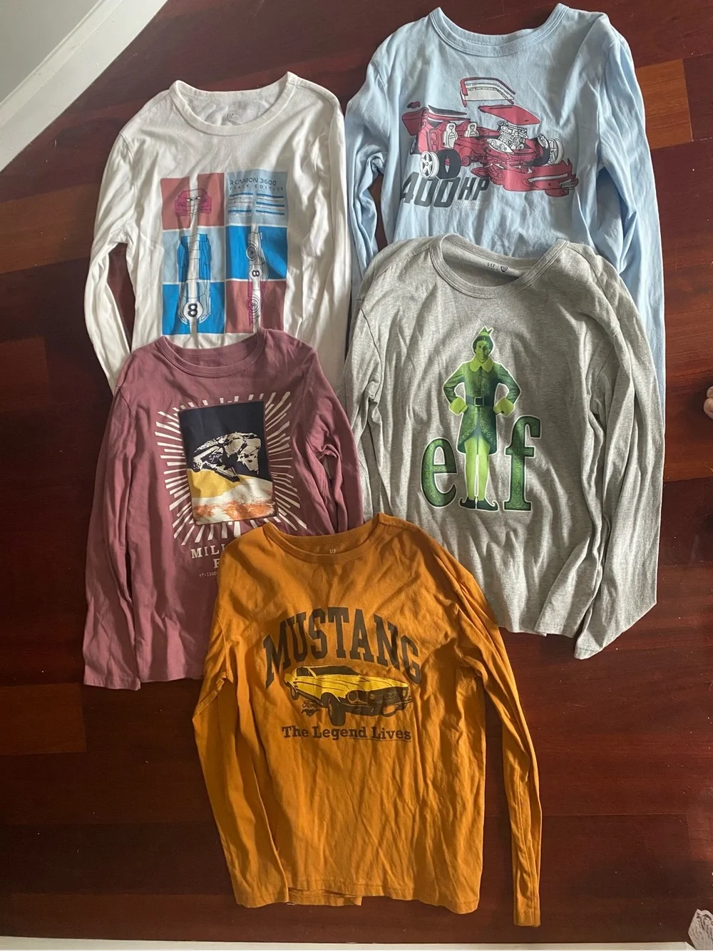 Lot of 5 Gap kids Long Sleeve Graphic T-Shirts - Assorted Colors